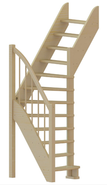 Лестница ЛС-91м+1 без подступенков П сосна