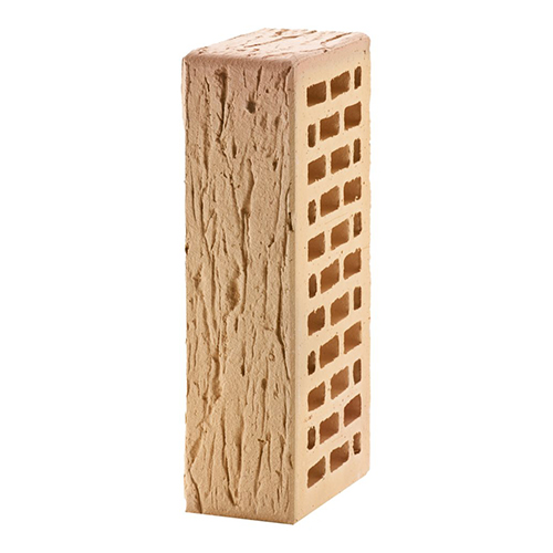 Кирпич ЛСР лицевой керамический пустотелый 1НФ пшеничный флэш рустик