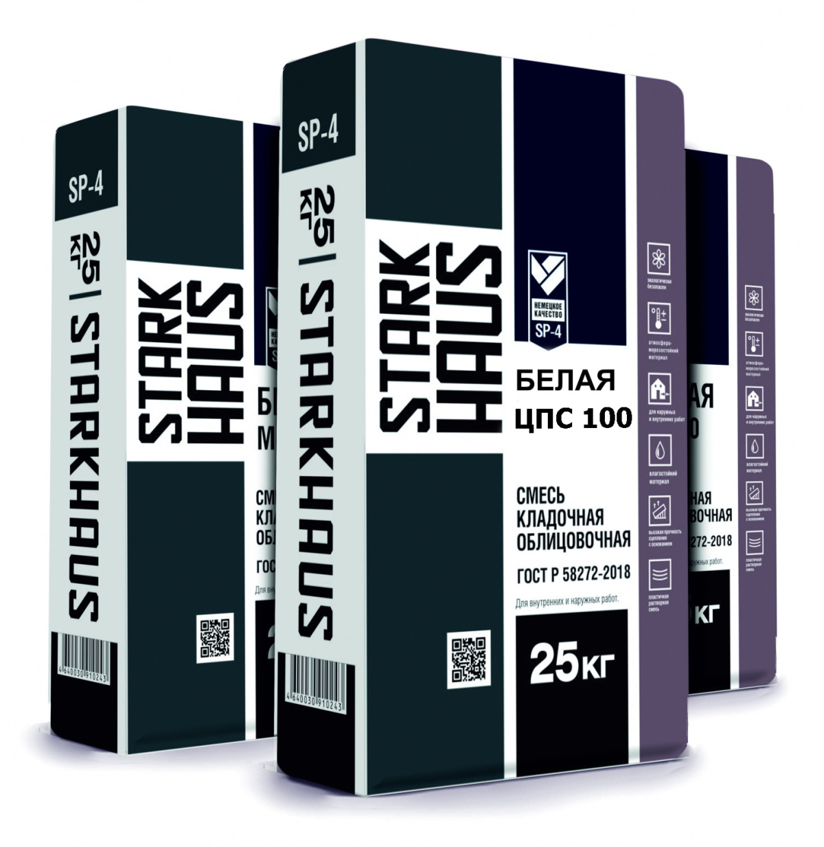 Смесь кладочная STARKHAUS ЦПС-100 белая 25 кг - Фото №1