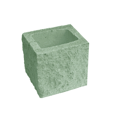 Сплитерный стеновой полублок угловой ССБУ 19 салатный