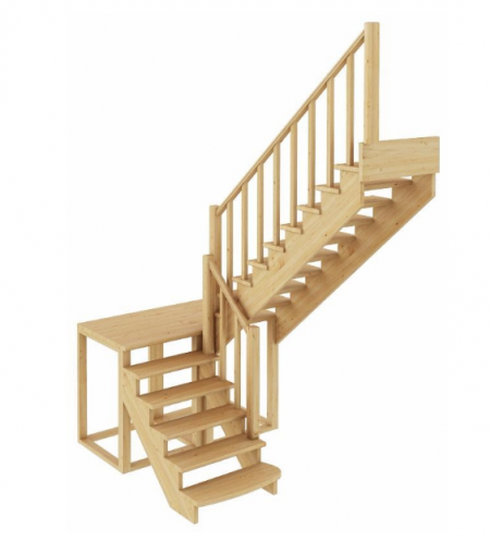 Лестница К-004м/4 без подступенков П бук