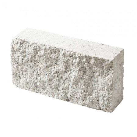 Кирпич полнотелый с двумя гранями колотой фактуры Besser цветной на белом цементе