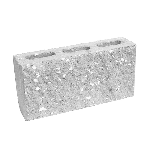 Сплитерный перегородочный блок ССПБ 39 белый цемент с мраморной крошкой коралл