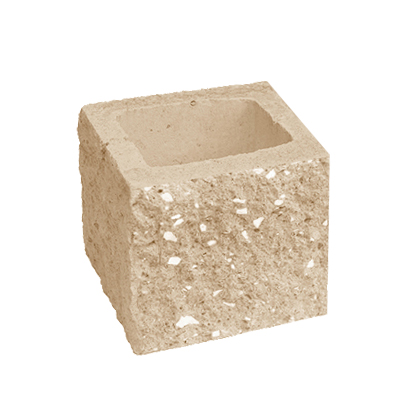 Сплитерный стеновой полублок угловой ССБУ 19 охра светлый с мраморной крошкой