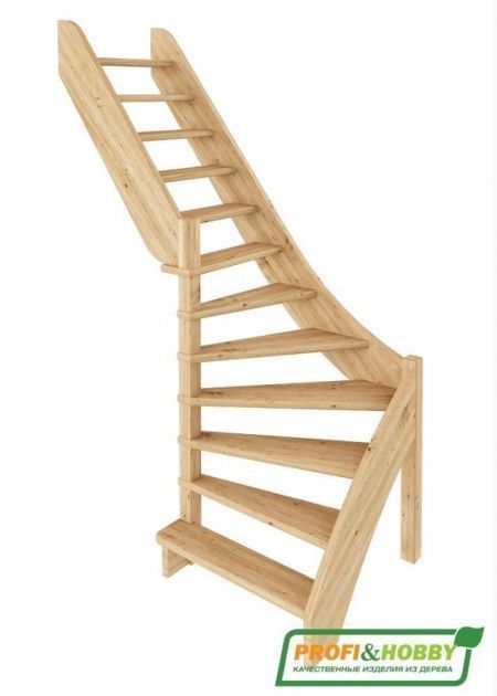 Лестница ЛС-92м/4 без подступенков Л сосна