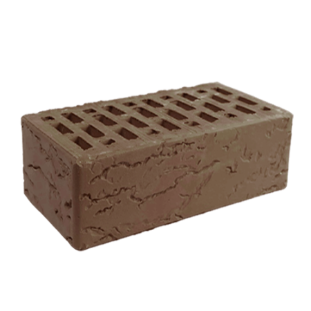 Кирпич лицевой пустотелый Норский 1,4НФ коричневый рифленый