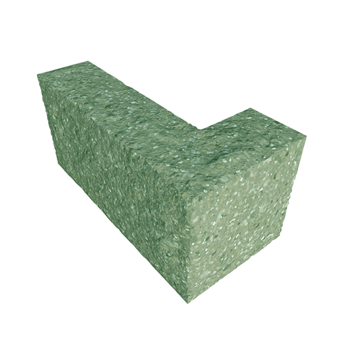 Сплитерный перегородочный Г-образный блок ССПГ 39 зеленый с мраморной крошкой