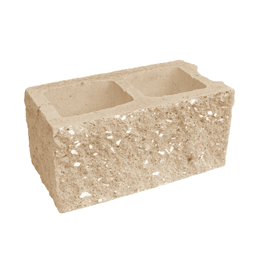 Сплитерный стеновой блок угловой ССБУ 39 охра светлый с мраморной крошкой