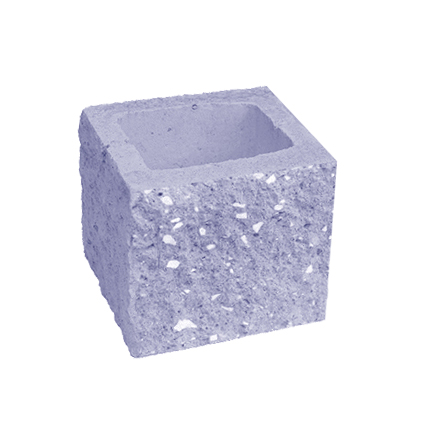 Сплитерный стеновой полублок рядовой ССБР 19 цветной с мраморной крошкой