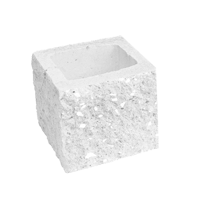 Сплитерный стеновой полублок рядовой ССБР 19 белый цемент с мраморной крошкой желтый