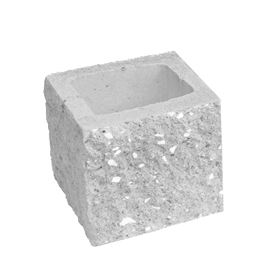 Сплитерный стеновой полублок угловой ССБУ 19 серый с мраморной крошкой