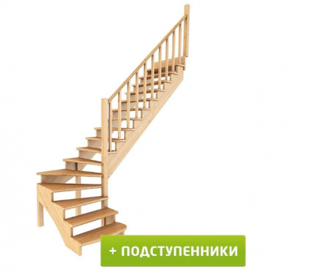 Лестница К-001м/5 с подступенками П бук