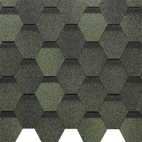 Гибкая черепица Docke Eurasia Шестигранник Зеленый