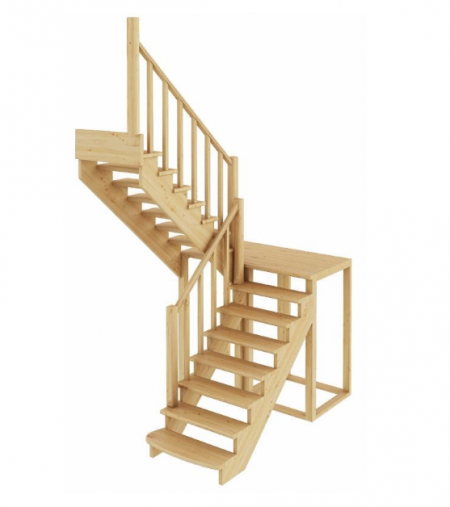 Лестница К-004м/1 без подступенков Л дуб