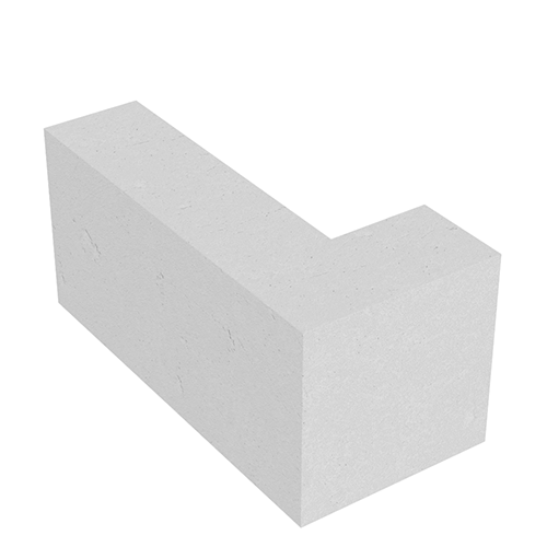 Перегородочный блок Г-образный ПБГ 39 белый цемент