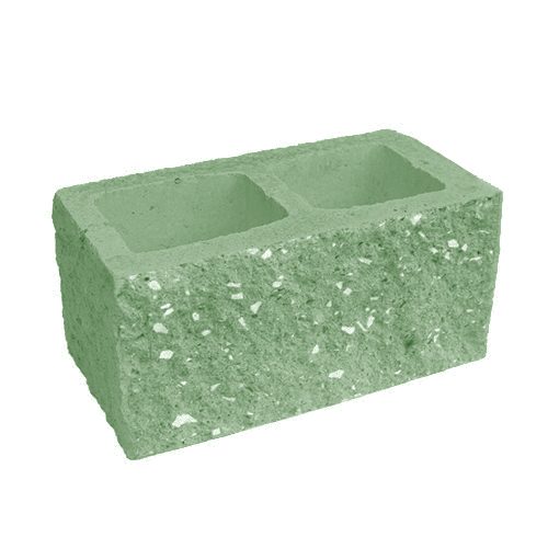 Сплитерный стеновой блок рядовой ССБР 39 салатный с мраморной крошкой