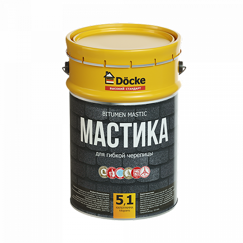 Мастика для гибкой черепицы Docke PIE, 5,1 кг