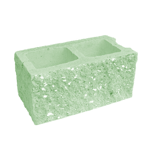 Сплитерный стеновой блок угловой ССБУ 39 зеленый с мраморной крошкой