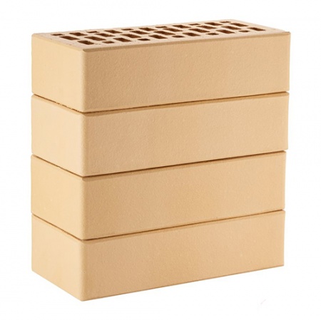 Кирпич ЛСР лицевой керамический пустотелый 1НФ пшеничный гладкий