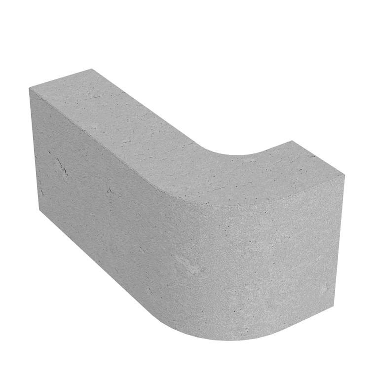 Перегородочный блок радиусный ПБР 39 серый