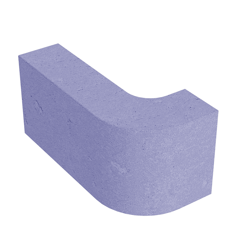 Перегородочный блок радиусный ПБР 39 цветной